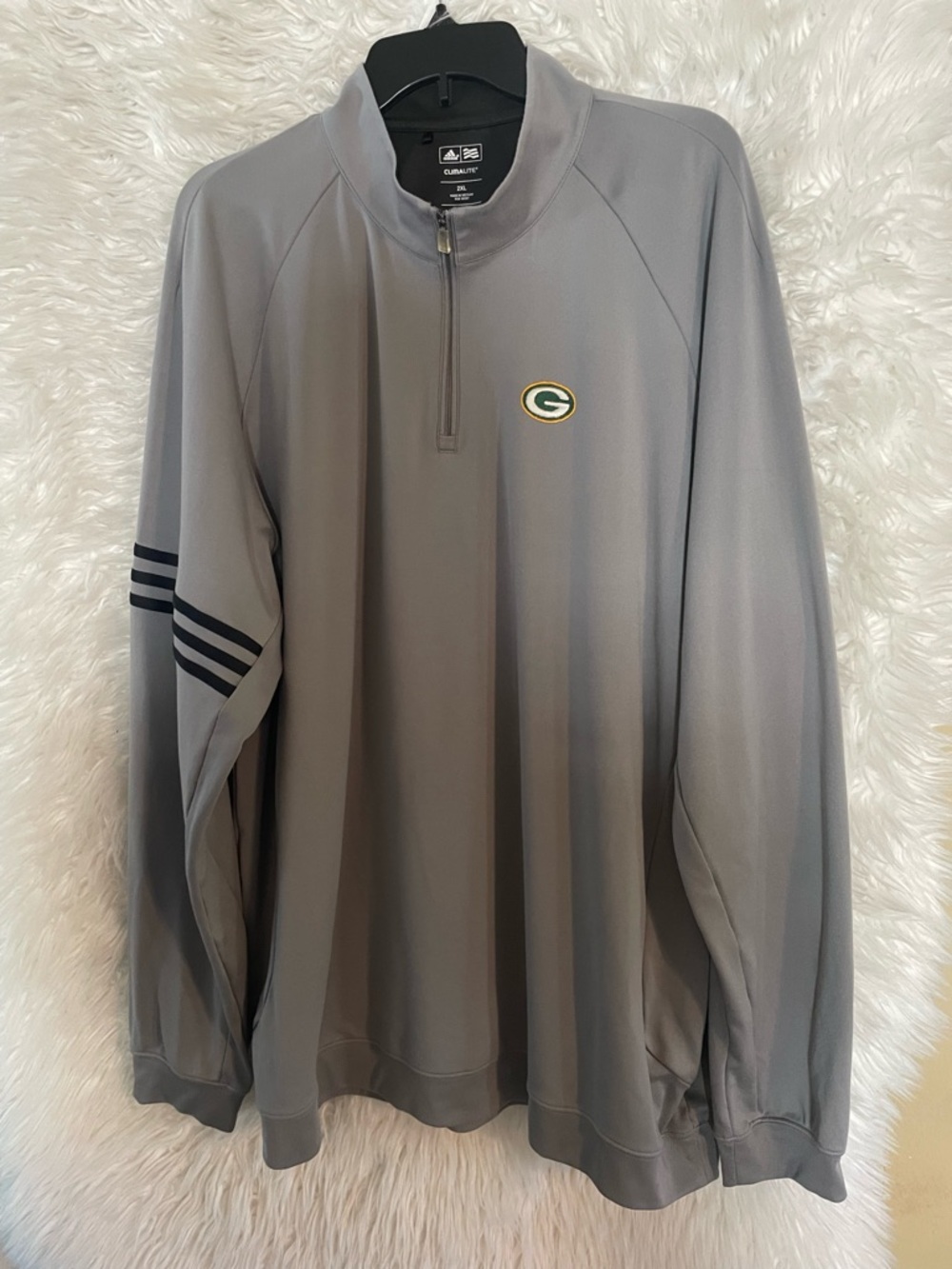 Green Bay Packers Adidas Climalite Men’s 1/4 Zip Long Sleeve Golf Pullover. 2XL